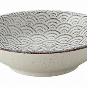光洋陶器 KOYO 古代粉引き 青海波 9.5cm浅ボウル