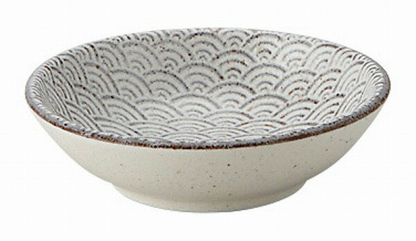 光洋陶器 KOYO 古代粉引き 青海波 9.5cm浅ボウル