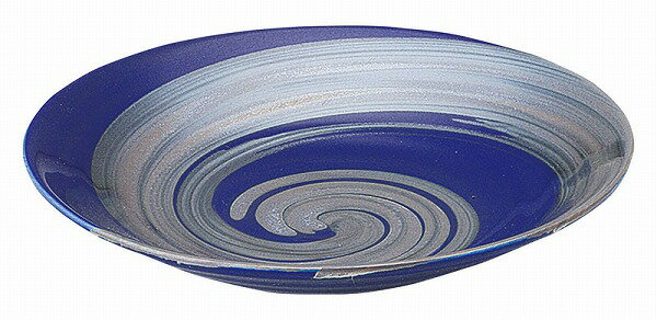 光洋陶器 KOYO 銀彩ブルー リップル23.5cm皿