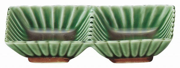 光洋陶器 KOYO かすみ 緑 2連皿