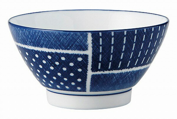光洋陶器 KOYO 古青藍 藍格子 飯碗