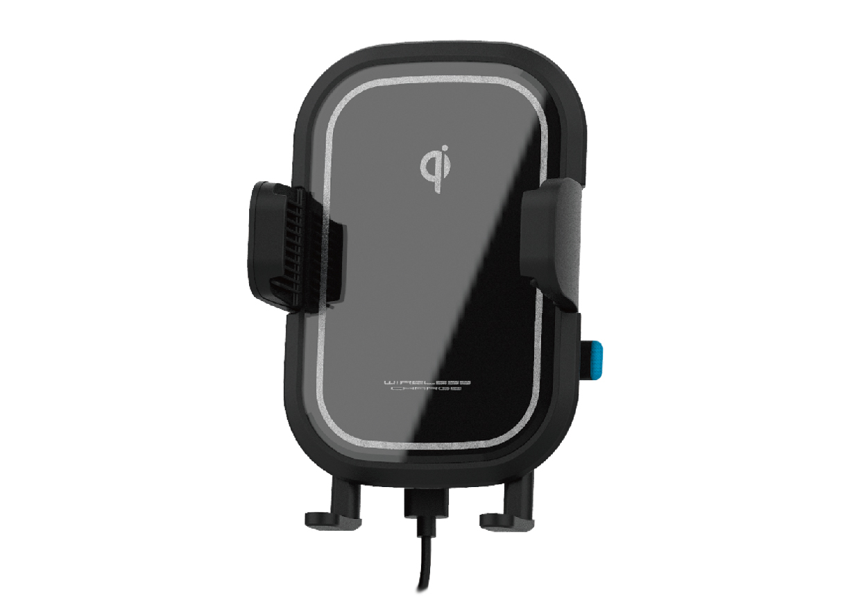 QI自動開閉ホルダー 手帳対応 キャパシタ付 15W エアコン取付