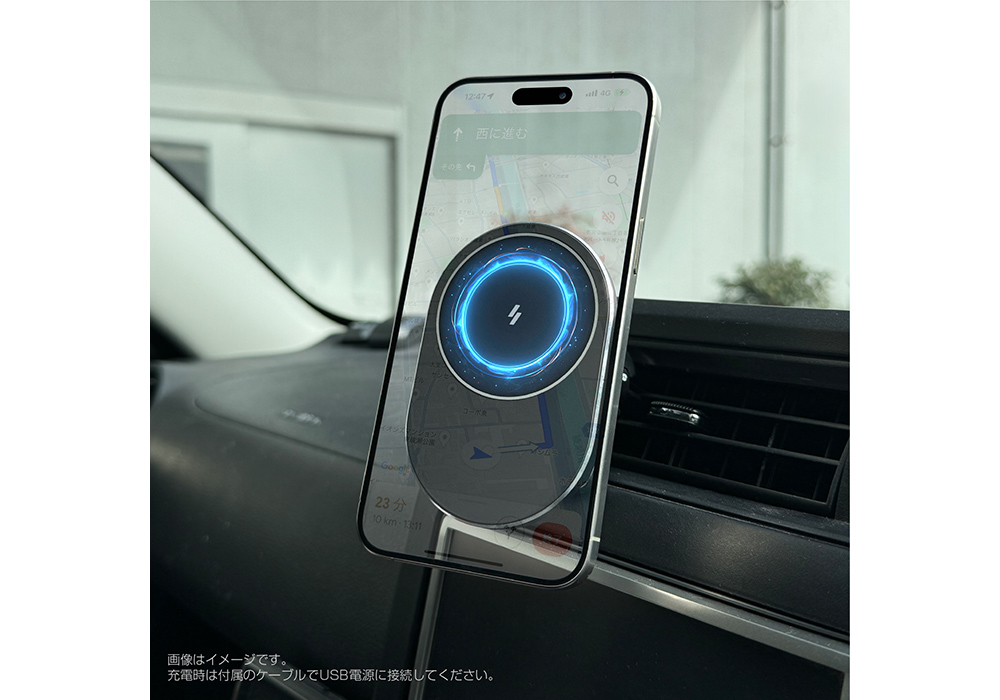 マグネットワイヤレス充電器 エアコン取付 - 画像 (3)