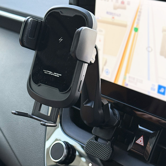 自動開閉式 ワイヤレス充電ホルダー エアコン取り付け - 画像 (3)