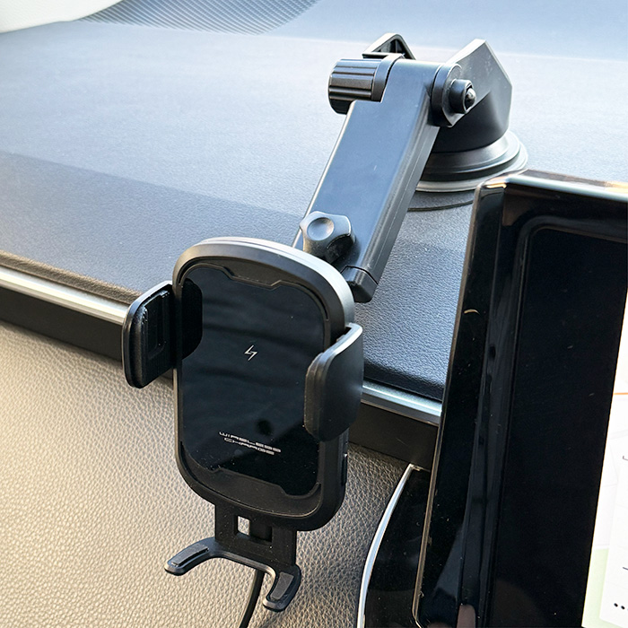 自動開閉式 ワイヤレス充電ホルダー 吸盤取り付け - 画像 (3)
