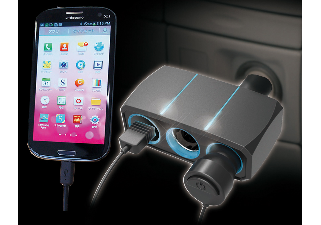 2連ダイレクトソケット リバーシブルUSB 2.4A - 画像 (2)