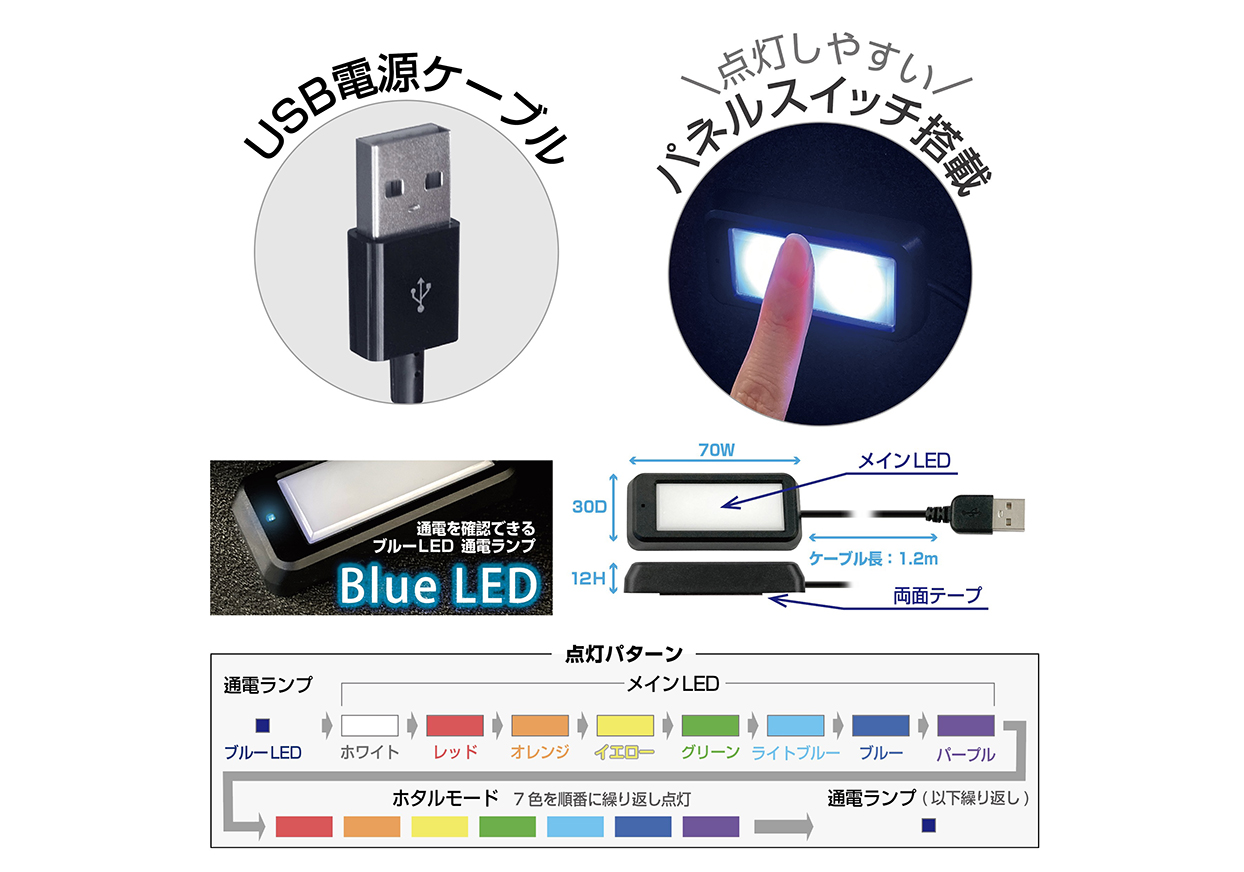 USB コンパクトアンビエントライト 1.2m - 画像 (4)