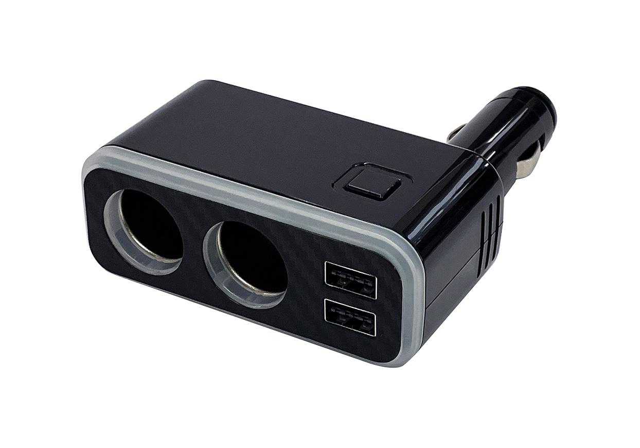 2連ダイレクトソケット 2USB-4.8A レインボーライト付き