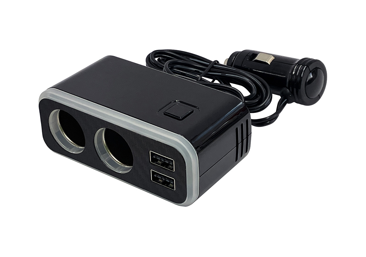 2連セパレートソケット 2USB-4.8A レインボーライト付き