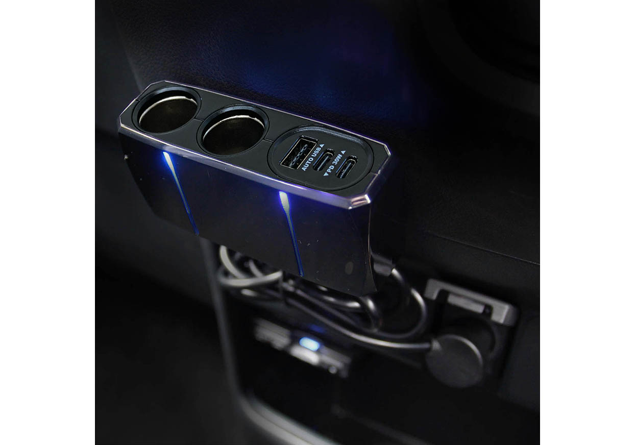 2連セパレートソケット 2PD30W / リバーシブルUSB自動判定 - 画像 (2)