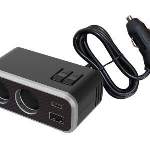 2連セパレートソケット PD30W / リバーシブルUSB レインボーライト付き
