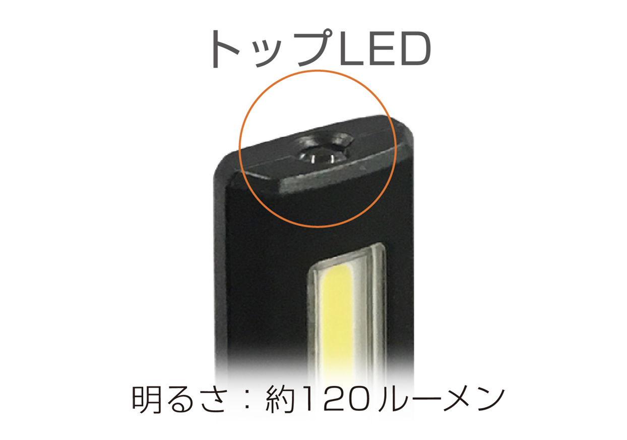 LED薄型ワークライト USB充電式 マグネット付き 700ルーメン - 画像 (5)