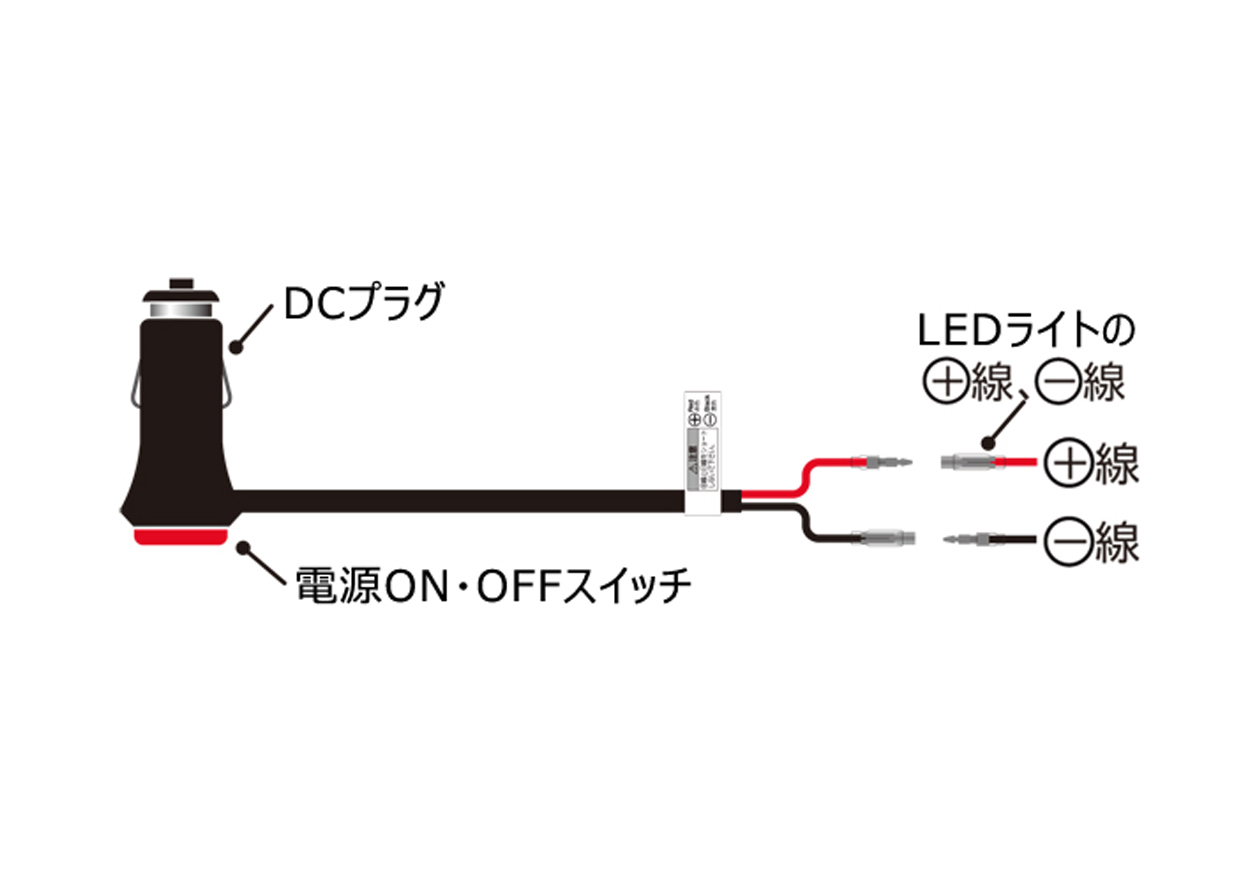 LED ワークライト用 DCプラグ配線キット - 画像 (2)