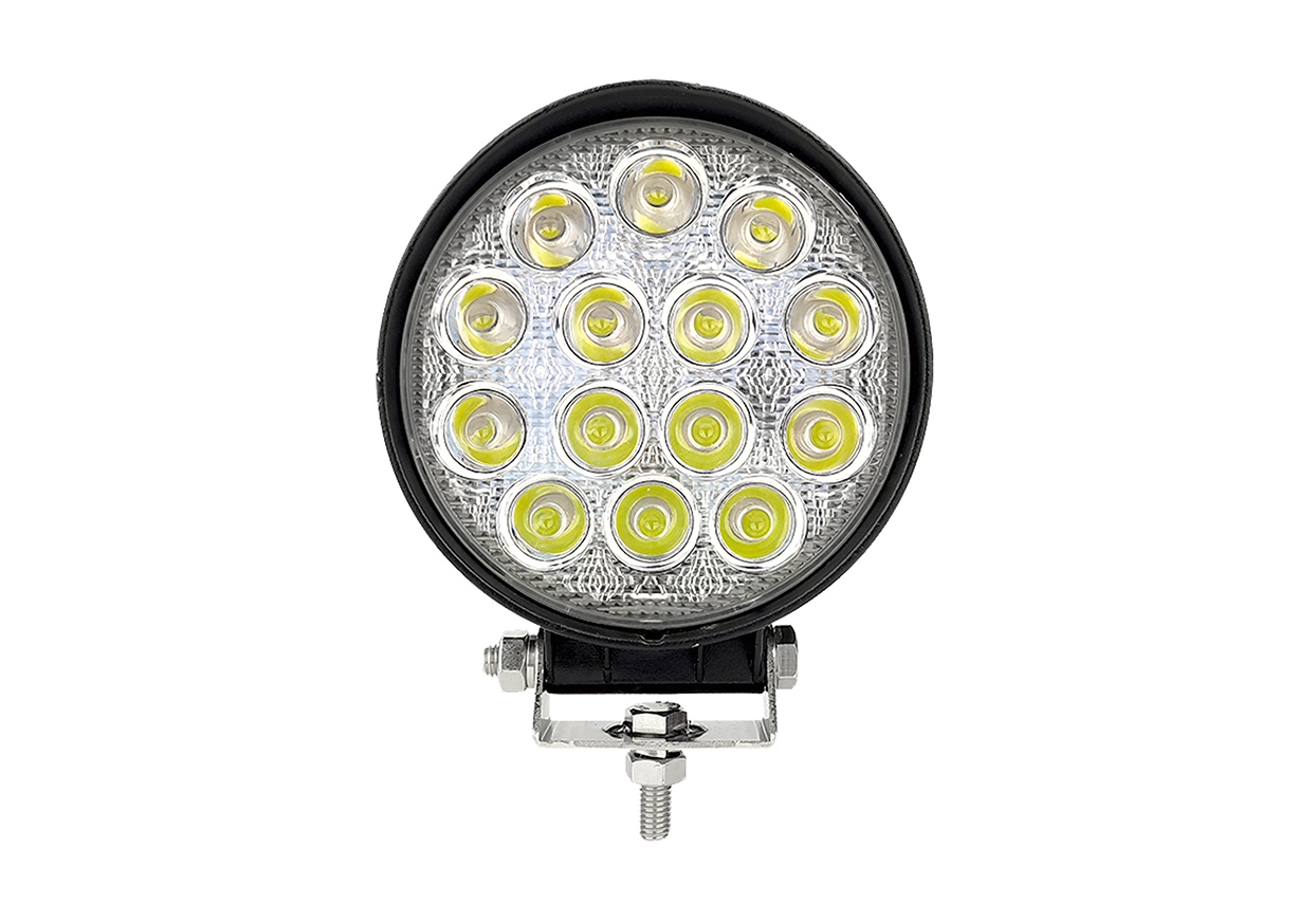 LEDワークライト 丸 14灯 42W 黄色
