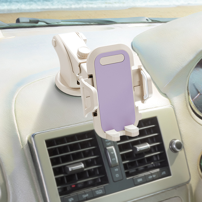 吸盤式スマホホルダー ベージュ&くすみパープル【ネット販売限定品】 - 画像 (2)