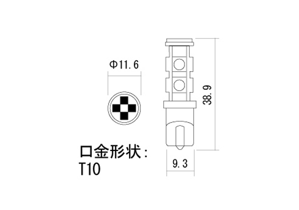 12灯LEDウエッジ球 T10 - 画像 (2)