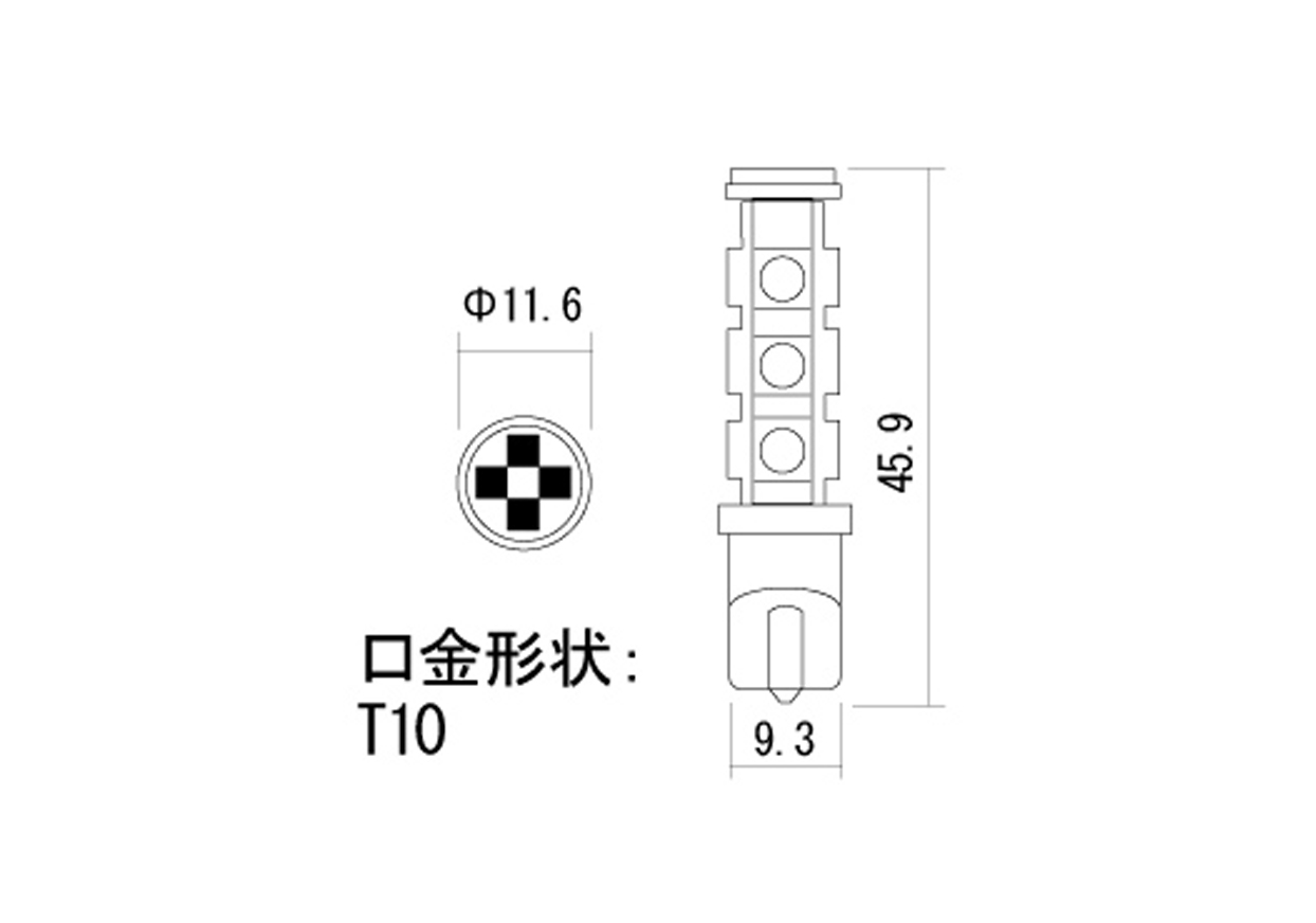 16灯LEDウエッジ球 T10 - 画像 (2)