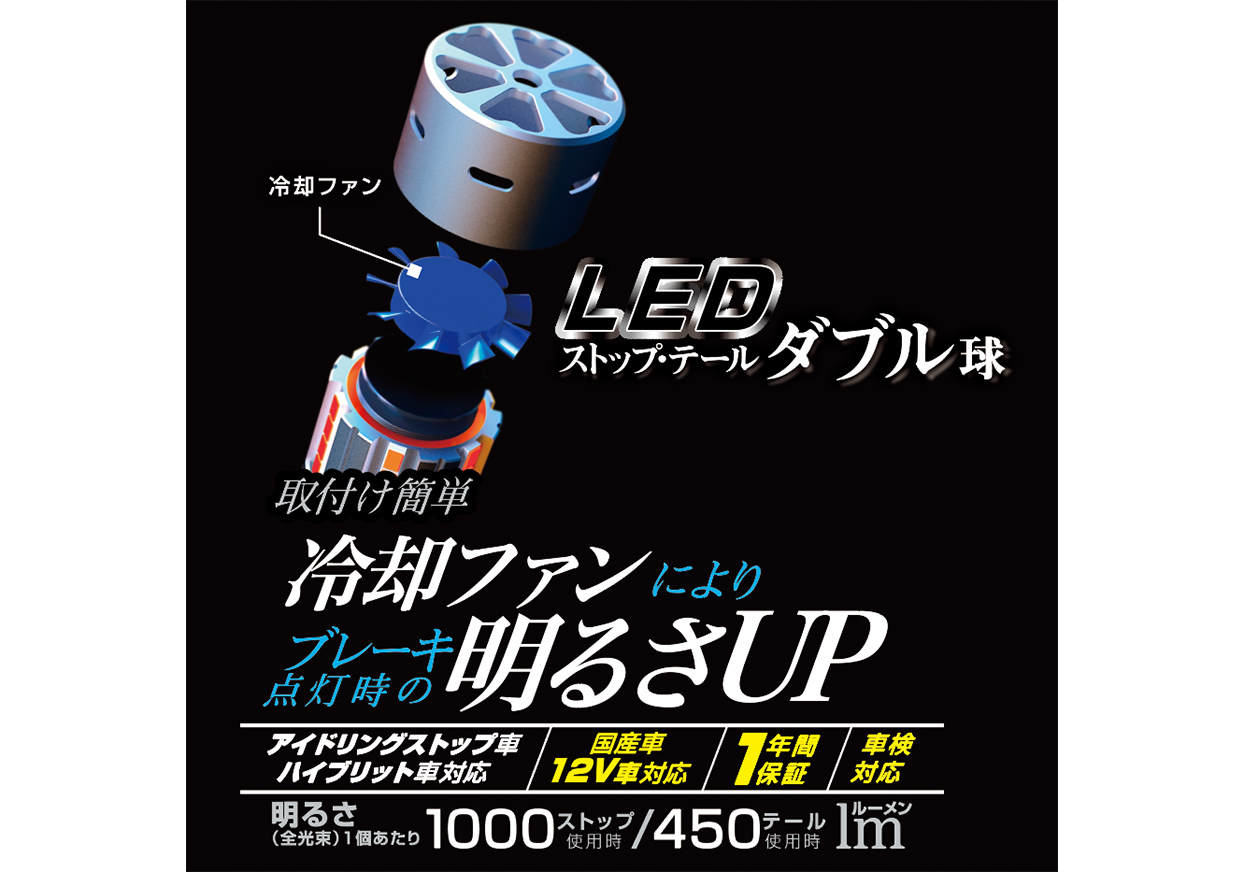 S25 ファン付きストップ・テール球 24灯 1000LM/450LM - 画像 (4)
