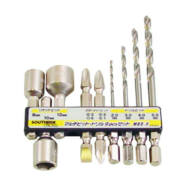 SOUTHERN CROSS マルチビット・ドリル9pcsセット シルバー MBD-9 1点