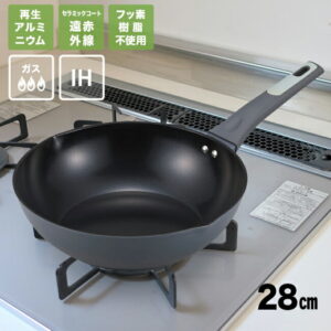 ＼特典あり／セラループ セラミックコート いため鍋 28cm IH対応[炒め鍋 中華鍋 フライパン28センチ ガス IH 対応 調理器具 アルミ製 28センチ 28cmフライパン セラミックコート 遠赤外線 セラミックフライパン]