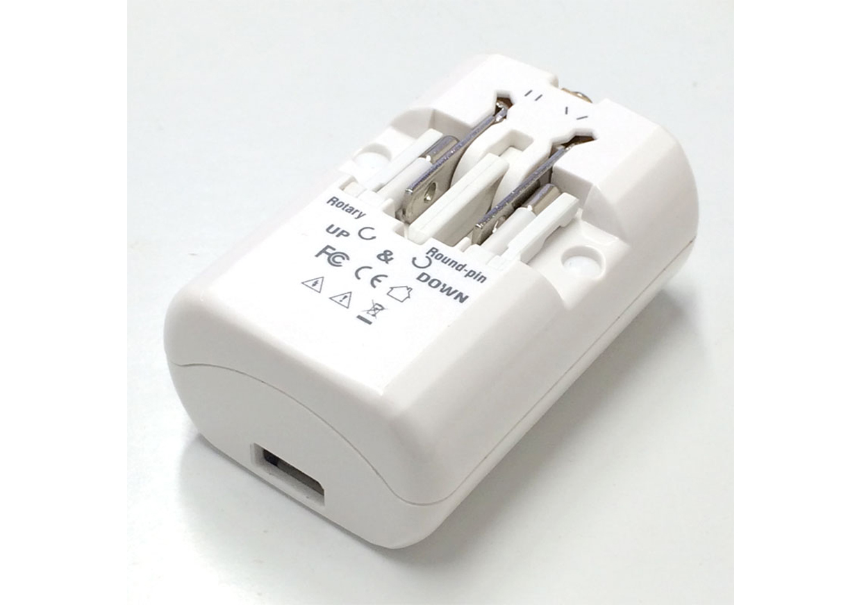 海外旅行用 2口電源プラグ A/C/O/SE/BFタイプ USB2.1A - 画像 (2)