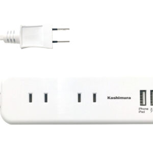 国内・海外兼用 4口電源タップ Aタイプ 2USB 2.1A 1m