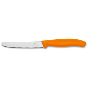 VICTORINOX　ビクトリノックス　トマト&テーブルナイフ(トマトベジタブルナイフ)　波刃　オレンジ【メール便】[ペティナイフ フルーツナイフ ステーキナイフ キャンプ スイスペティーナイフ]