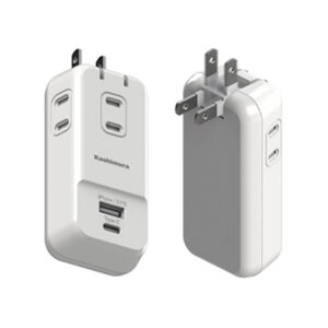 国内・海外兼用電源タップ Aタイプ AC3P C1P USB1P 3.4A WH 折りたたみ