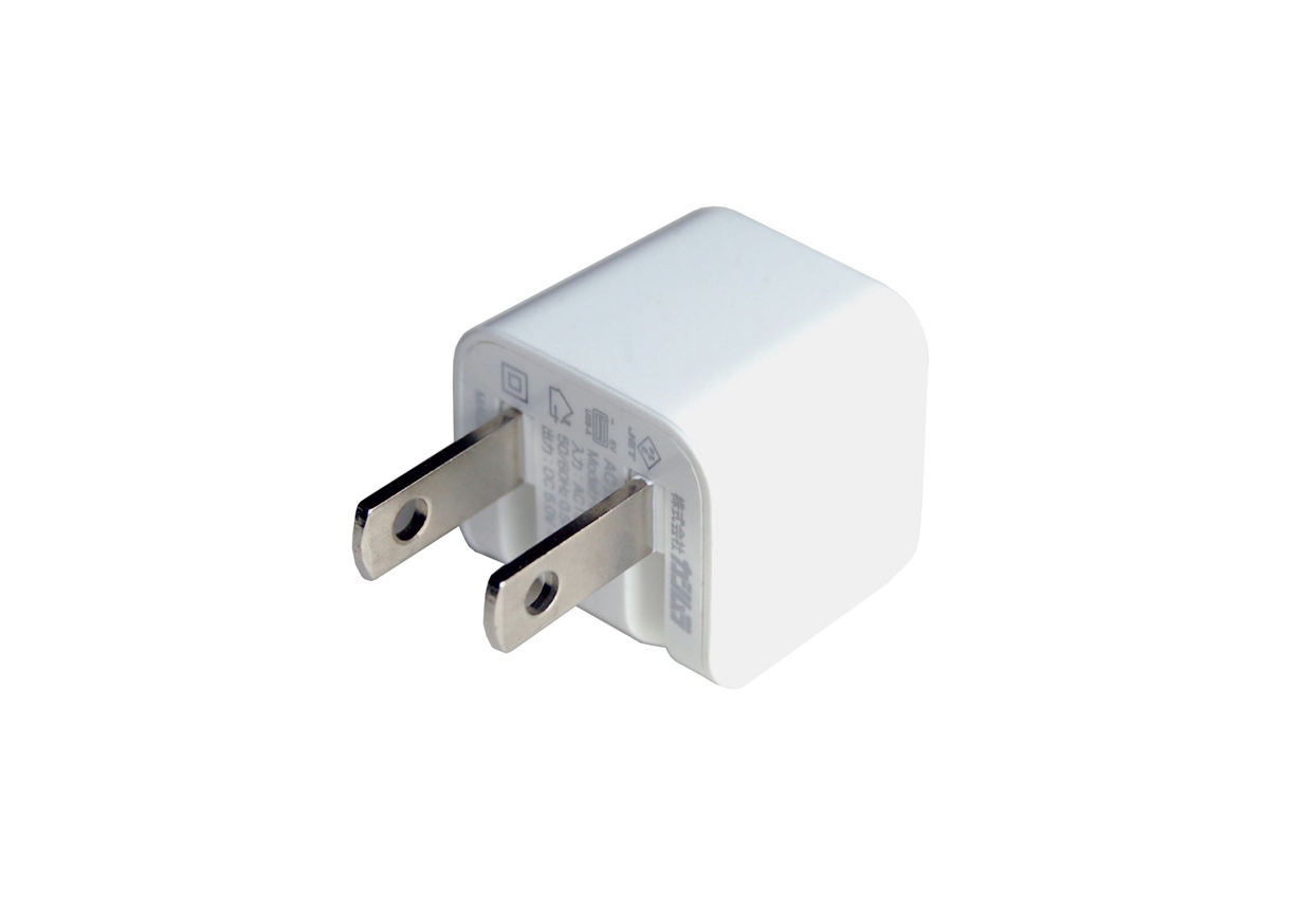 旅行用USB充電器USB1P 1A WH - 画像 (2)