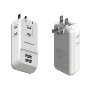 国内・海外兼用電源タップ Aタイプ AC3P USB2P 3.4A WH 折りたたみ