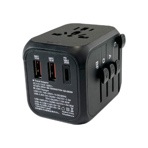 海外用変換プラグA/C/O/BFタイプ USBA2+C PD30W 自動識別
