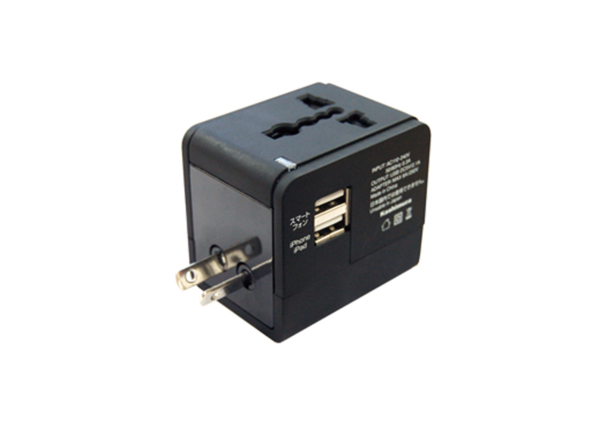 海外用変換プラグA/C/O/BFタイプ 2USB2.1A - 画像 (5)