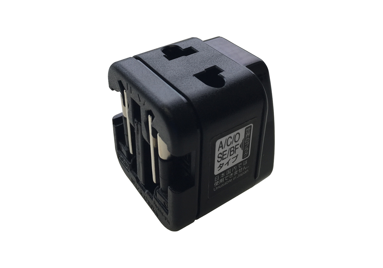 海外用2口変換プラグA/C/O/SE/BFタイプ電圧ランプ付き
