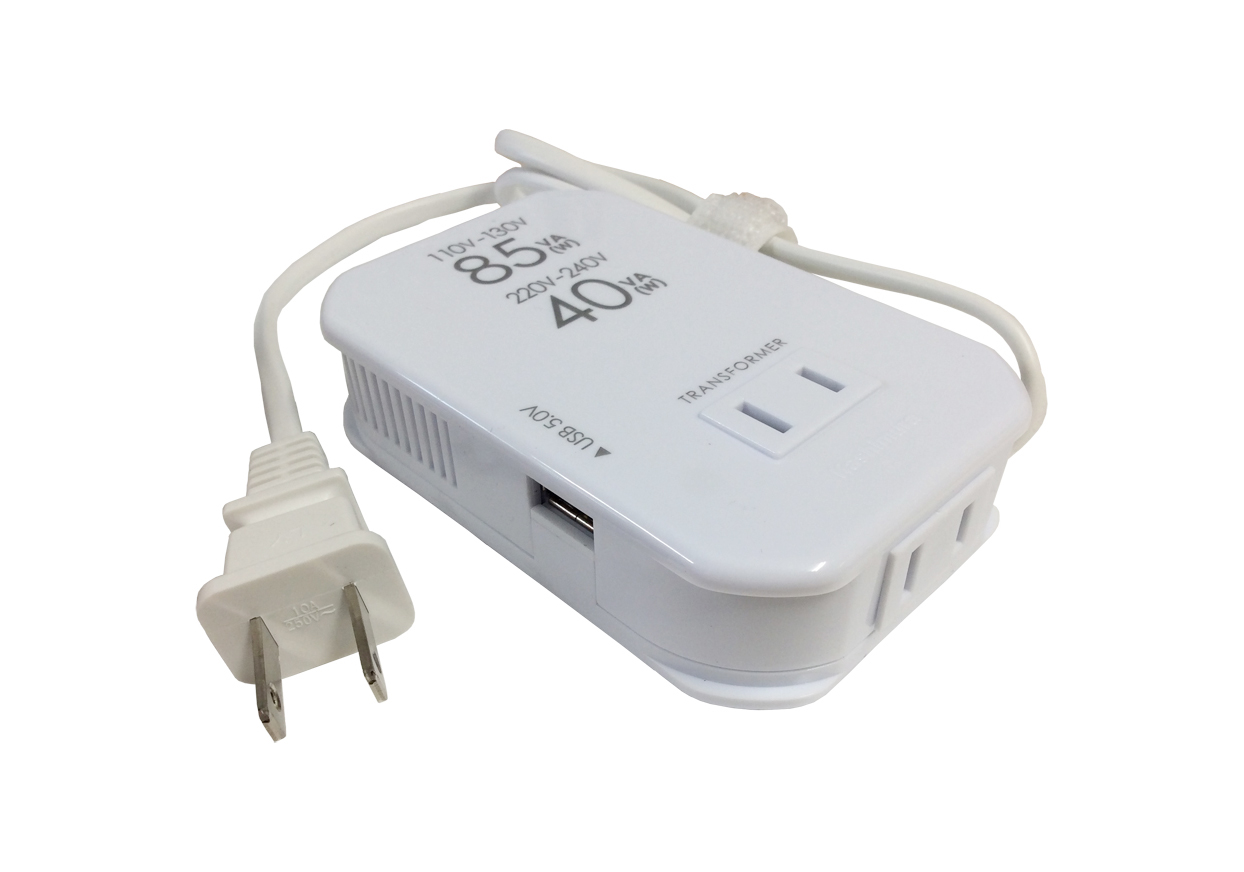 海外用薄型2口変圧器USB 110-130V/85VA 220-240V/40VA - 画像 (2)