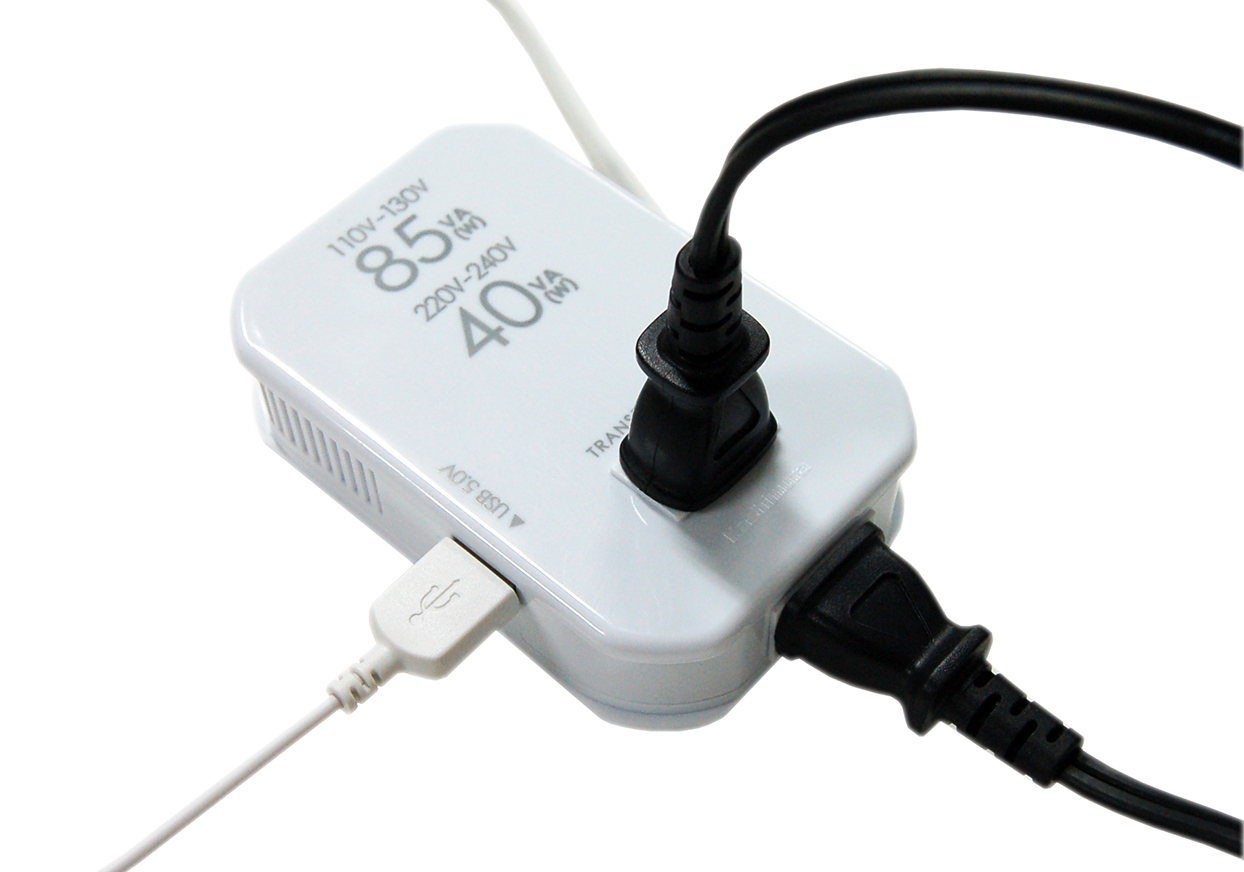 海外用薄型2口変圧器USB 110-130V/85VA 220-240V/40VA - 画像 (3)