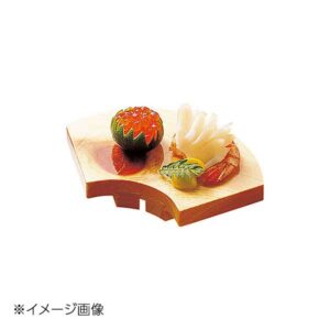 ヤマコー 用美 桧・紅節ミニ盛台 扇型 (すべり止め付) 25759