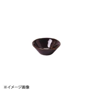 ヤマコー 用美 石目調丸型珍味入 飴釉 27702