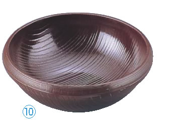 メラミン木目サラダボール コゲ茶 756S-L 小