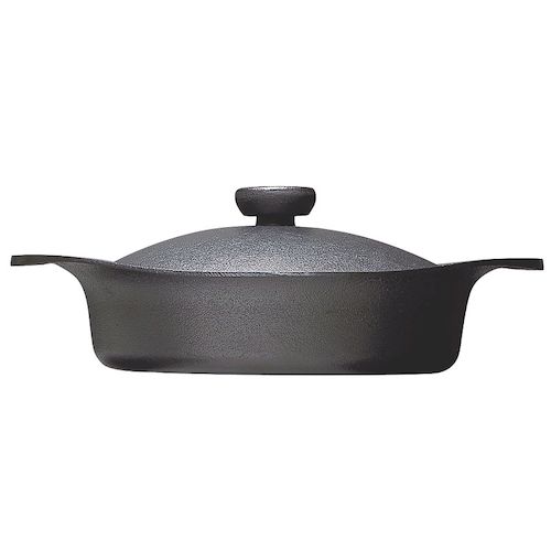 12151103 0049柳宗理 鉄鍋 浅型 鉄蓋・ハンドル付 22cm
