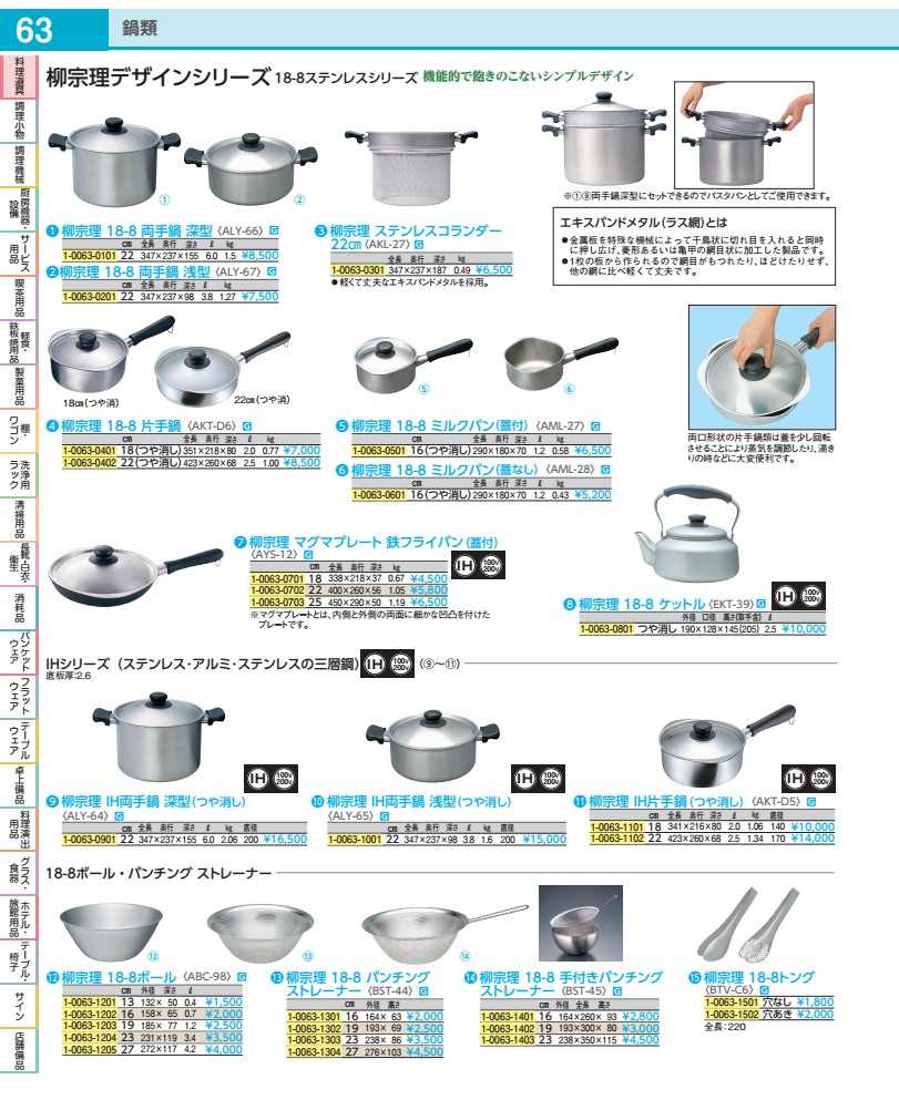 柳宗理 18-8ミルクパン(蓋付) 16cm(つや消し) 31227