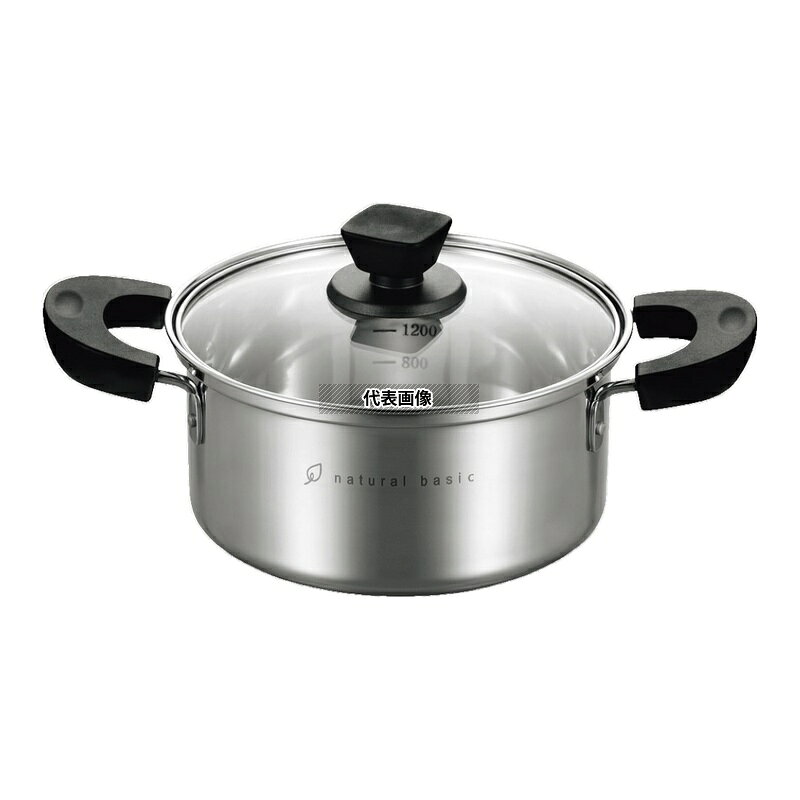 18-8 ナチュラルベーシック 深型両手鍋 18cm NBP-18W - 画像 (2)