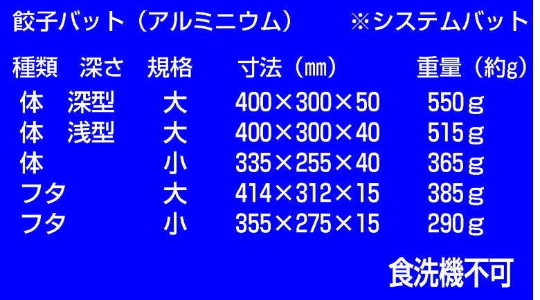 アルミ 餃子バット 小 蓋 - 画像 (3)