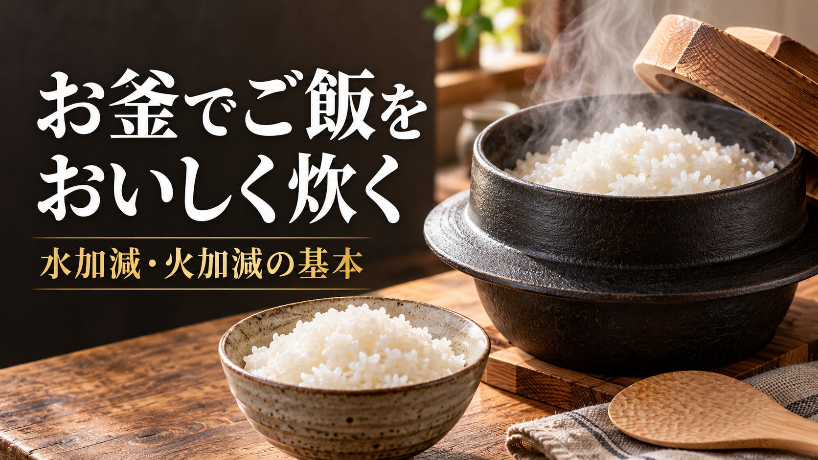 お釜でご飯を炊く時のレシピを解説！水加減と火加減の基本を専門家が紹介